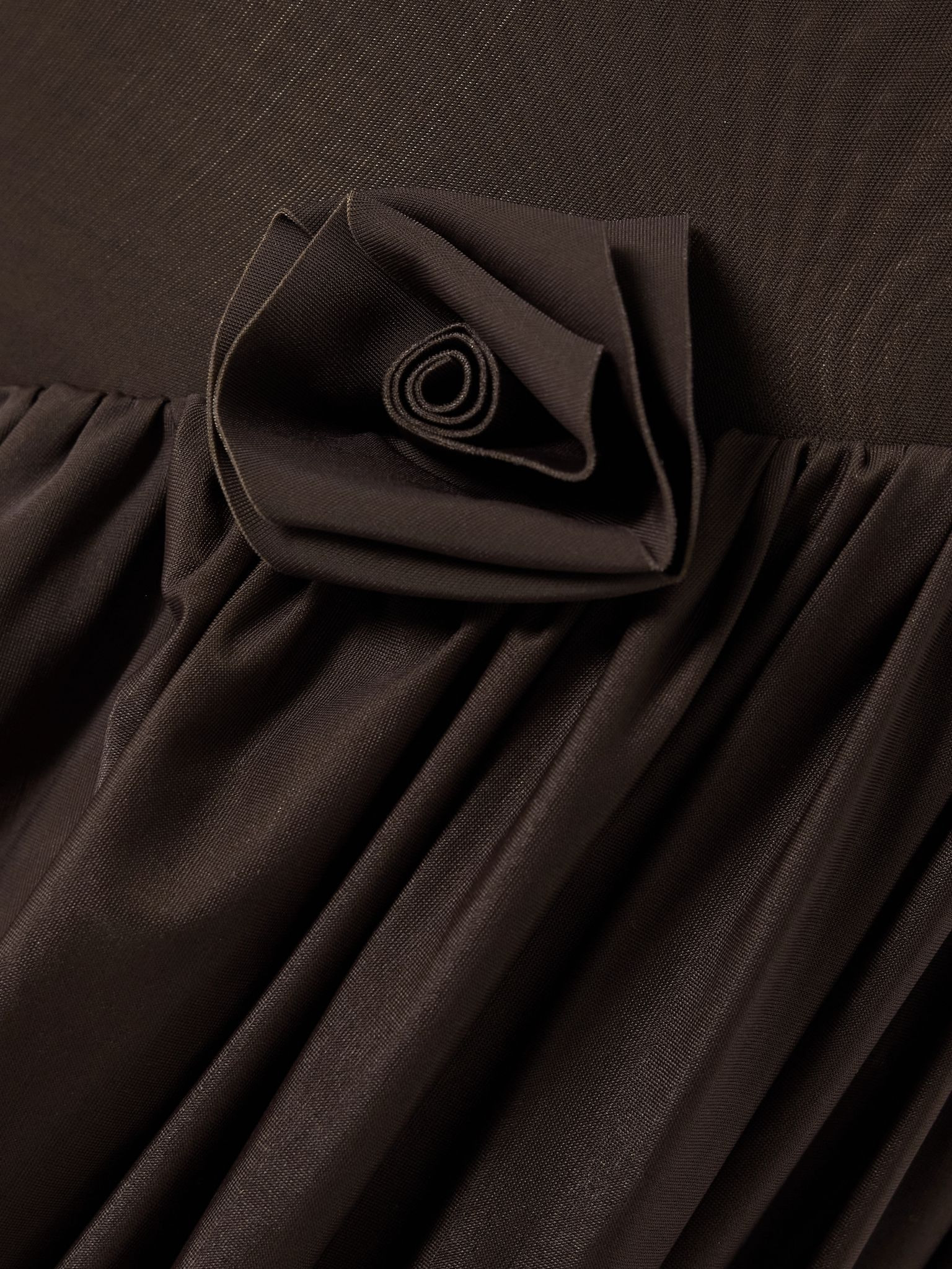 Noriega strapless twisted draped stretch-jersey bandeau and skirt set Chocolate - 4