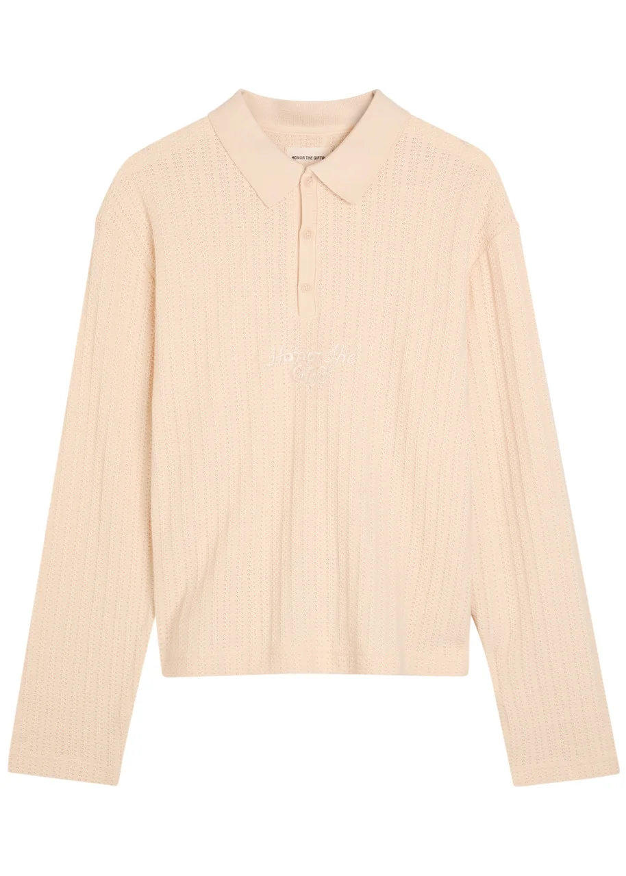 Honor The Gift Logo-embroidered Open-knit Polo - 1