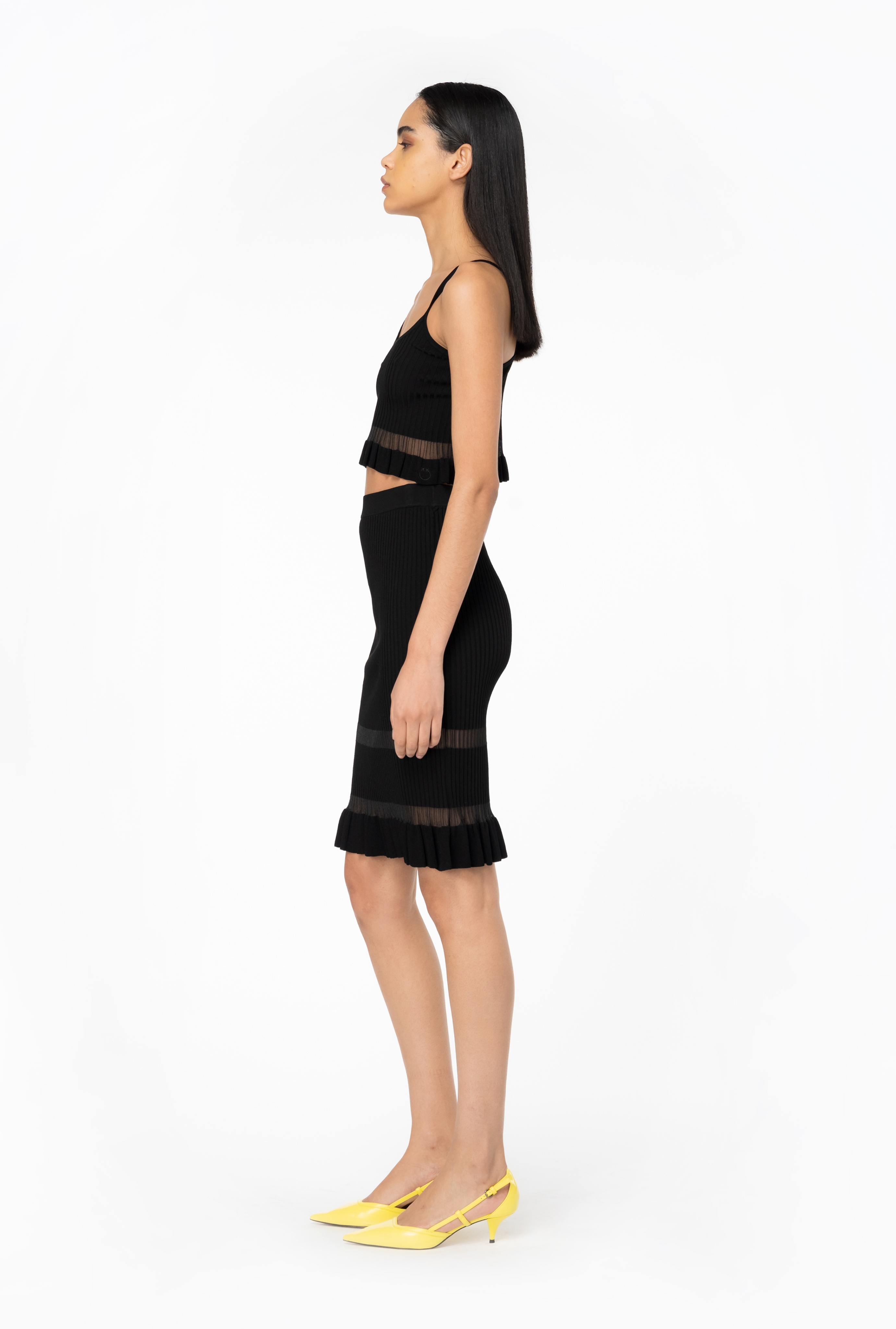 RIBBED MIDI SKIRT - 3