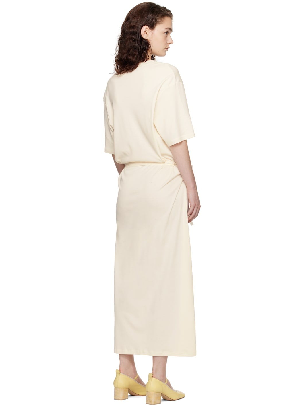 Off-White Belted Rib T-shirt Midi Dress - 3