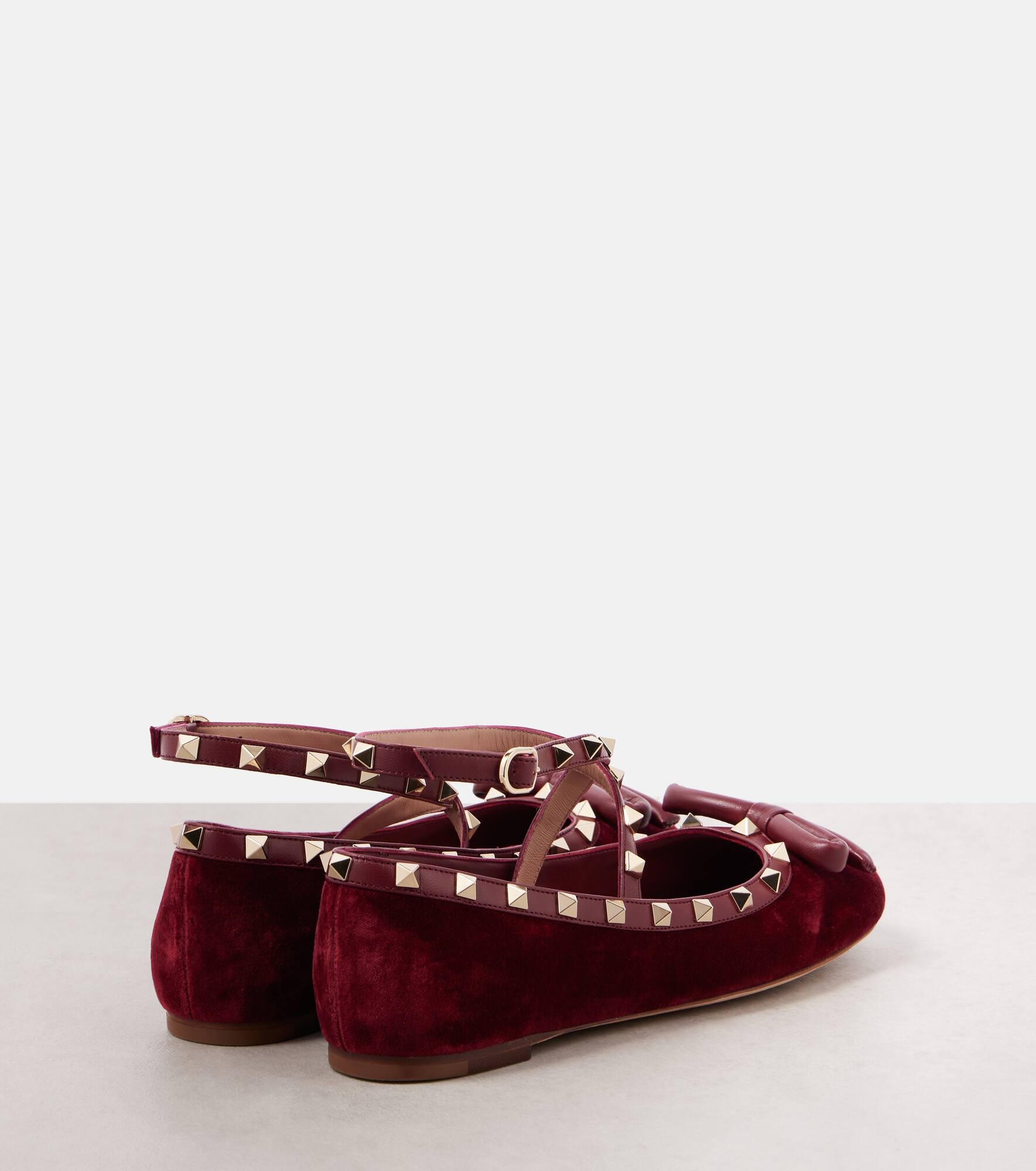 Rockstud velvet ballet flats - 3