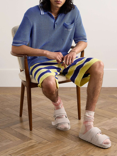Marni Logo-Embroidered Striped Cotton Polo Shirt outlook