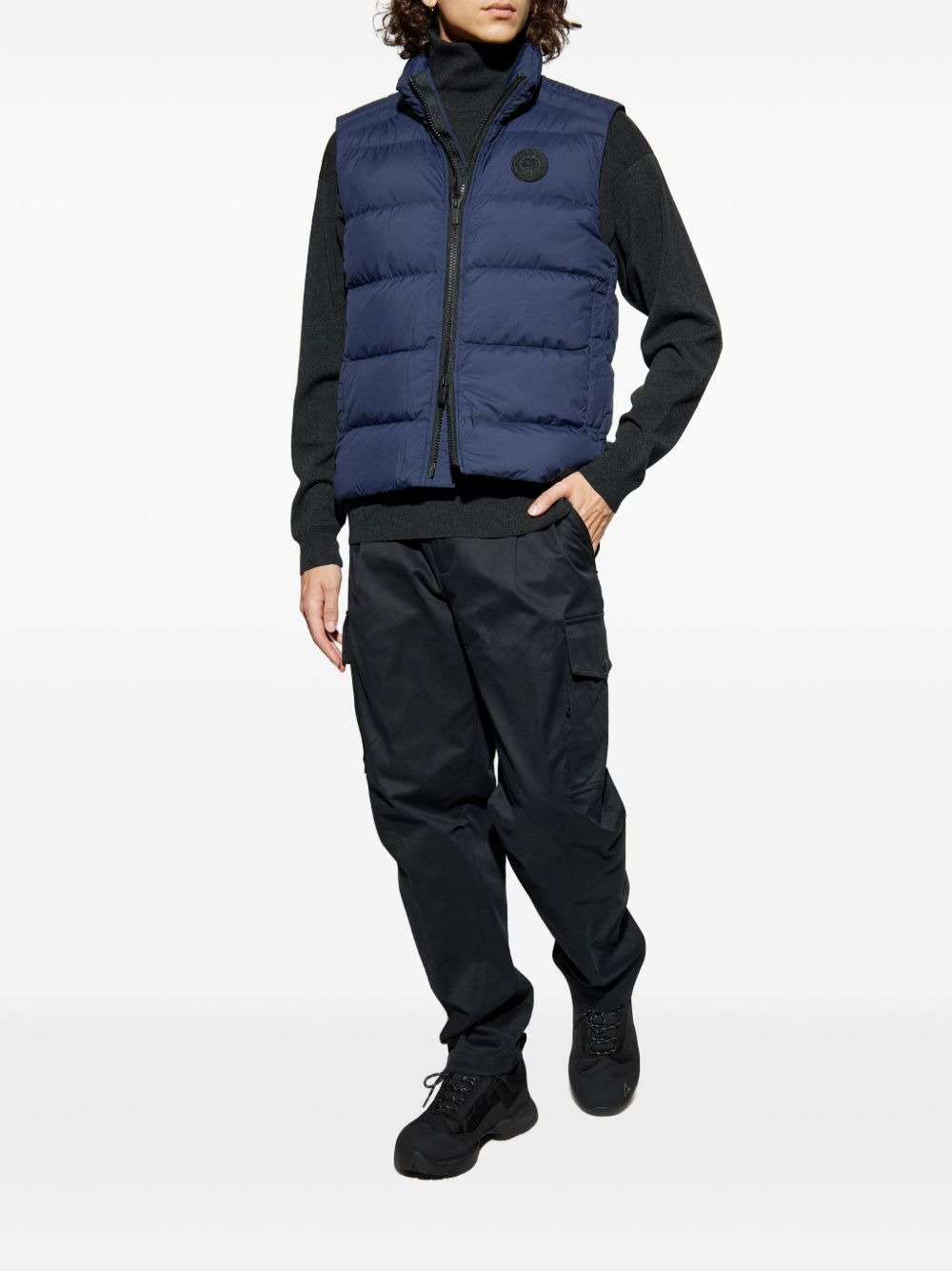 quilted logo-patch gilet - 2
