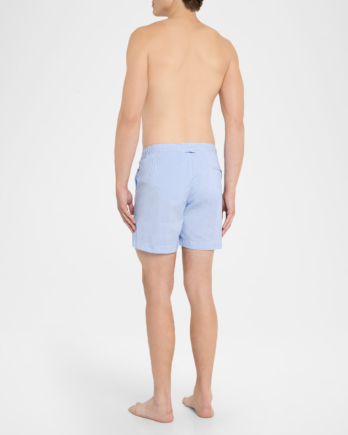 Men's Bulldog Mid-Length Seersucker Stripe Swim Shorts - 3