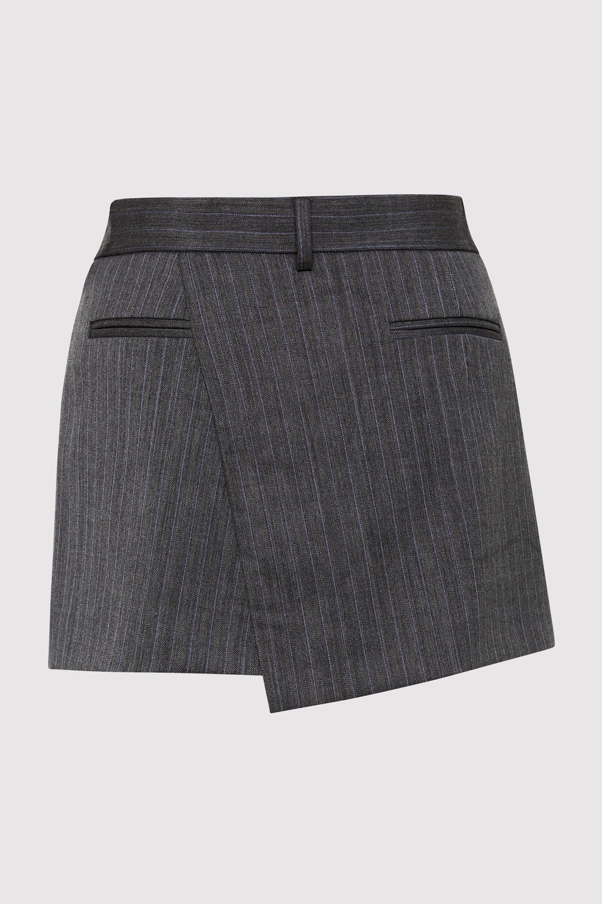 Deconstructed Mini Skirt - Stone Blue Stripe - 6