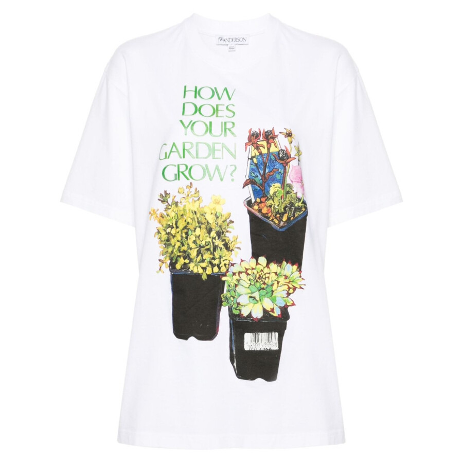 JW Anderson Flower Pot-Print Cotton T-Shirt - 5