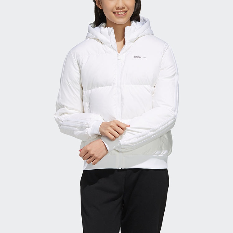 adidas WMNS adidas neo Sporty Puffer Jacket Pure White EI4407 REVERSIBLE