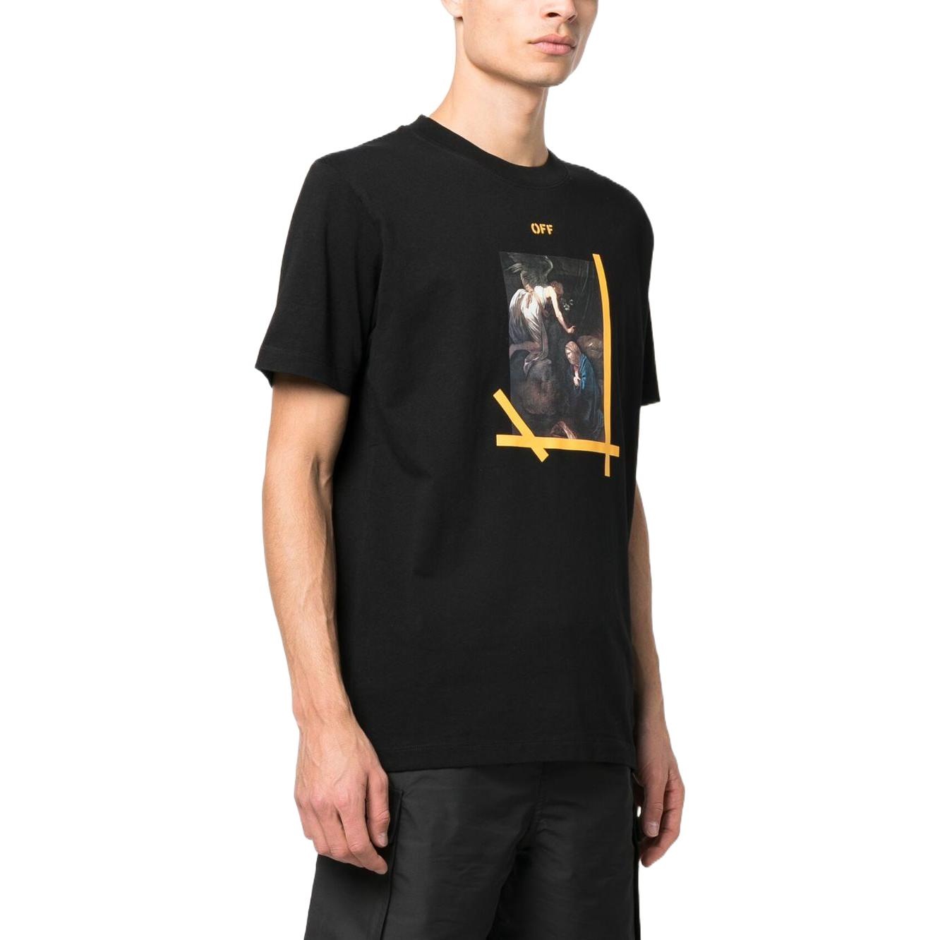 Off-White Caravaggio Printed Cotton T-shirt Black OMAA027C99JER0151001 - 4