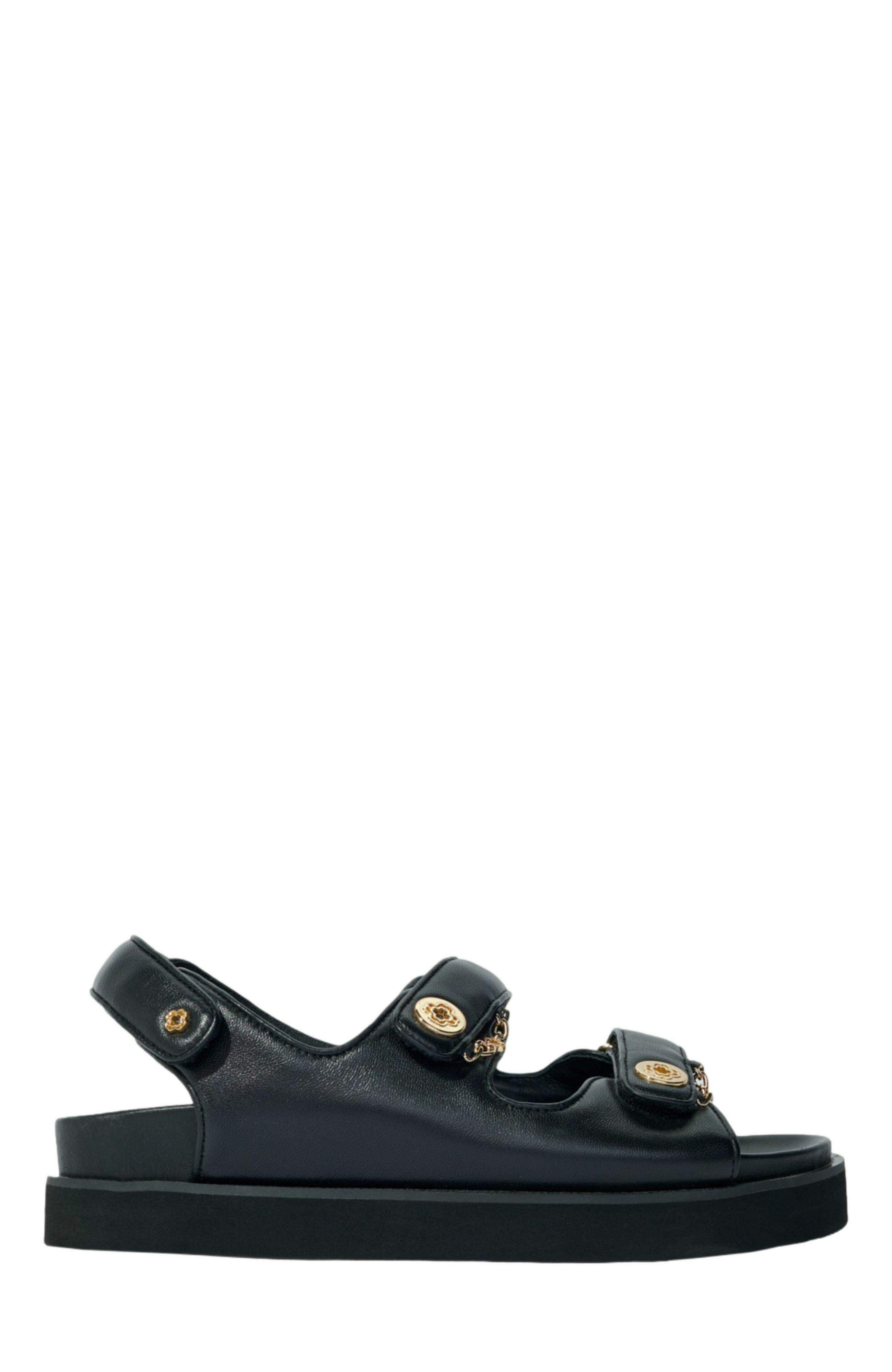 maje Flat leather sandals in Black at Nordstrom - 1
