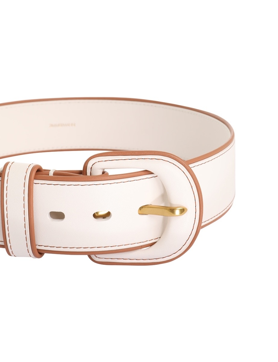 CONTRAST LEATHER WAIST BELT - 3