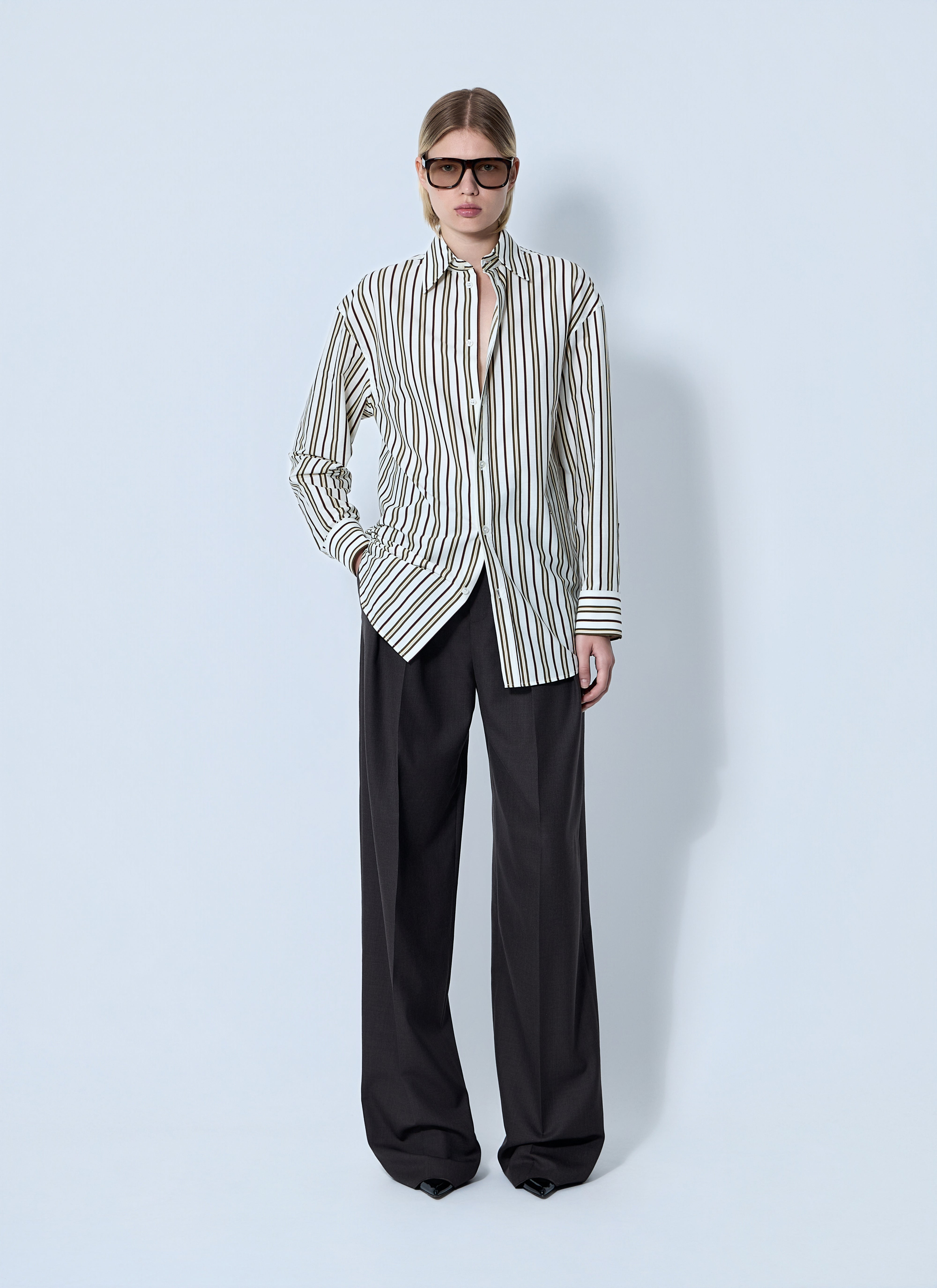 Saint Laurent Women Striped Button-Down Shirt - 2