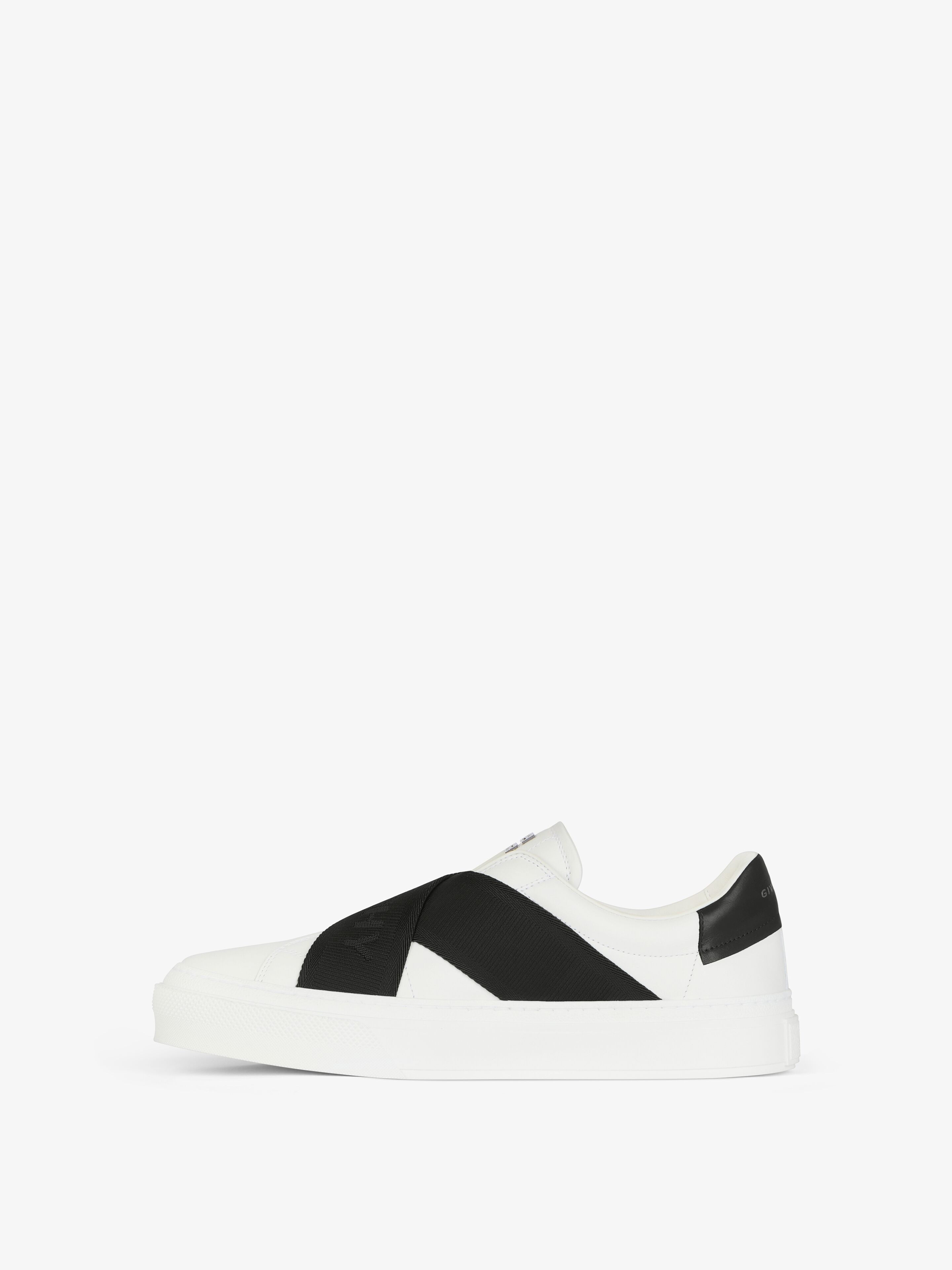 CITY SPORT SNEAKERS IN LEATHER WITH DOUBLE WEBBING STRAP - 3