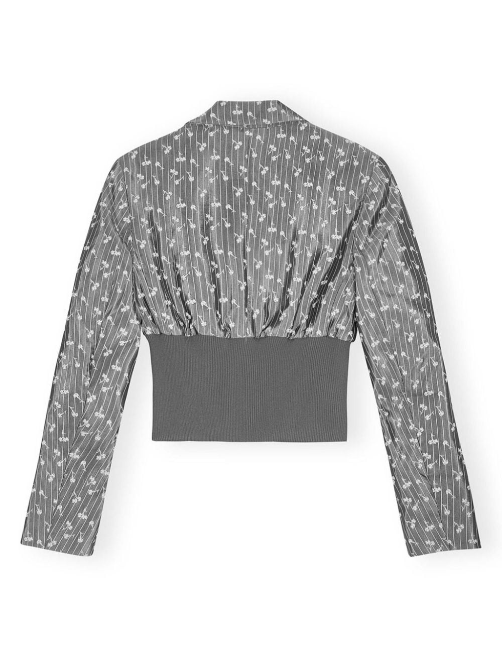 jacquard cropped blazer - 6