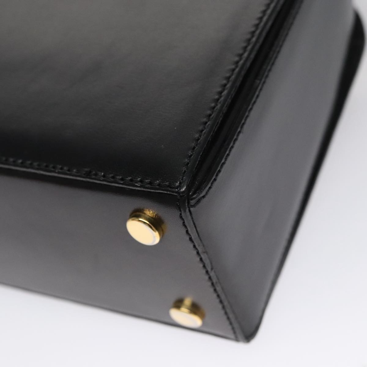 CELINE Hand Bag Leather Black Gold - 16