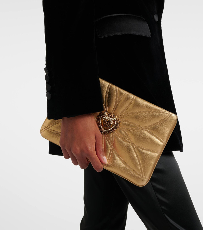 Dolce & Gabbana Devotion Mini metallic leather pouch outlook