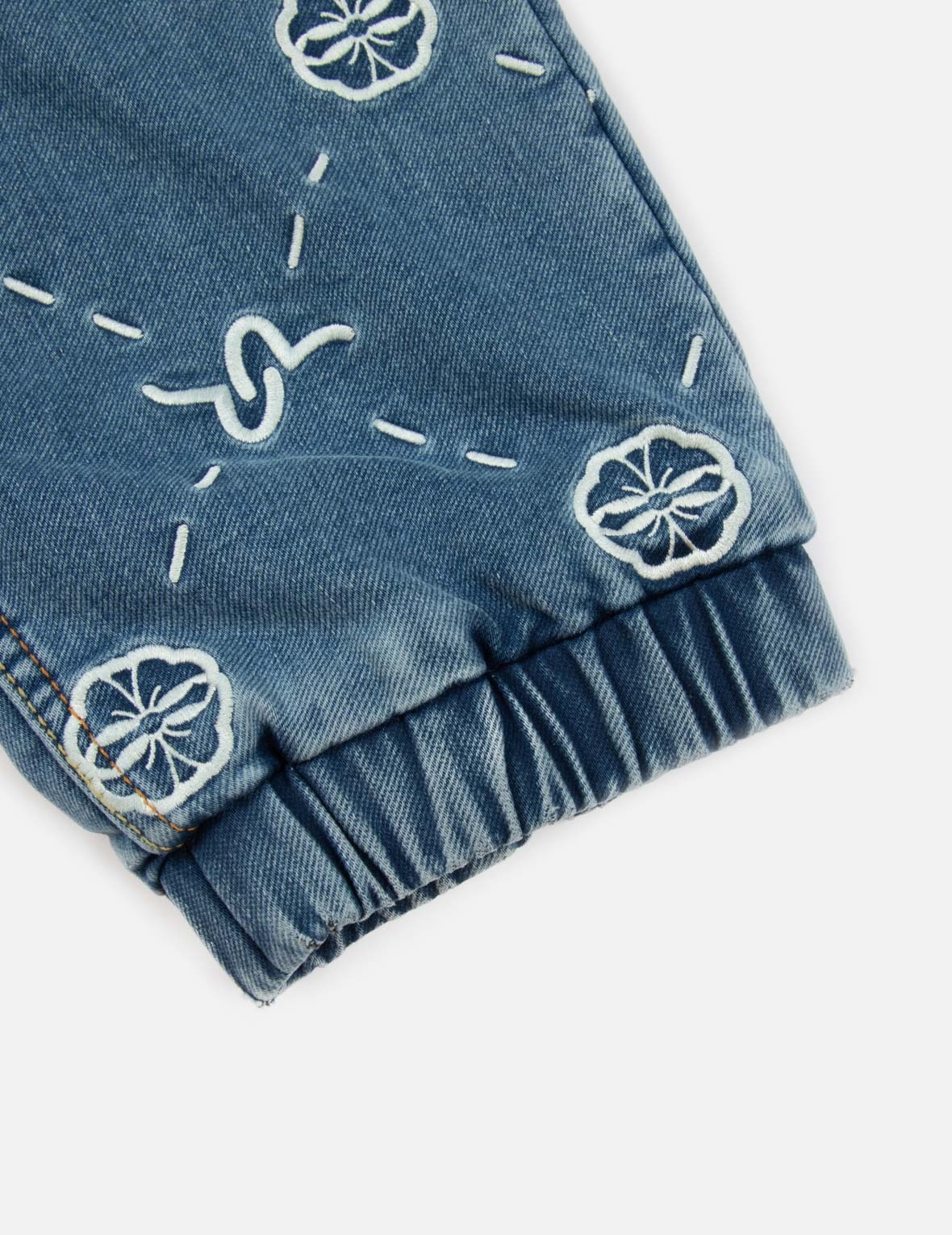 MONOGRAM EMBROIDERY REGULAR FIT DENIM JOGGER PANTS - 10
