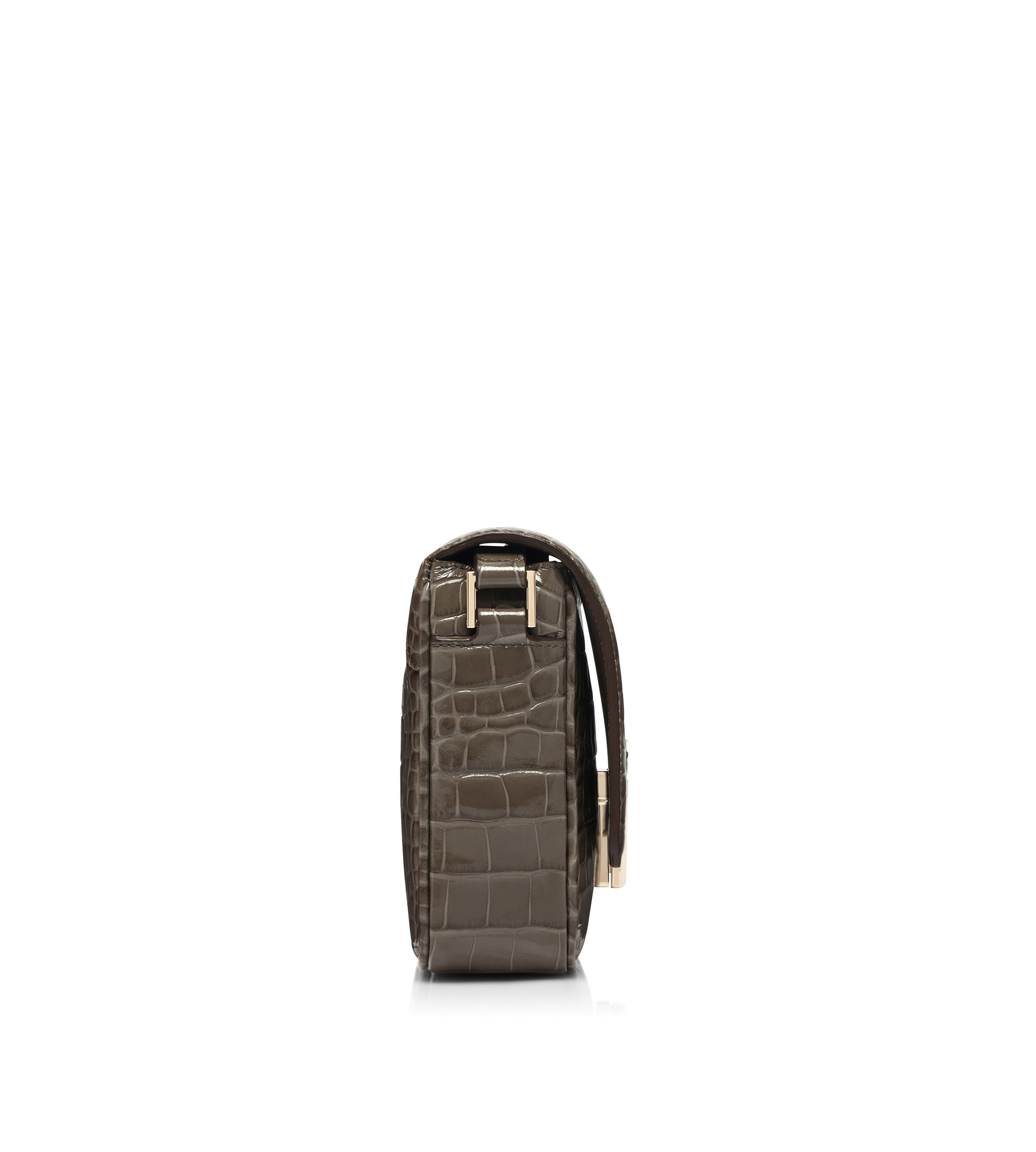 SHINY STAMPED CROCODILE LEATHER WALLIS SMALL SHOULDER BAG - 2