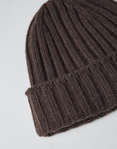 Brunello Cucinelli Ribbed cashmere chiné beanie outlook