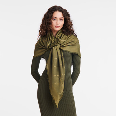 Longchamp Le Roseau Shawl Khaki - Silk Blend outlook