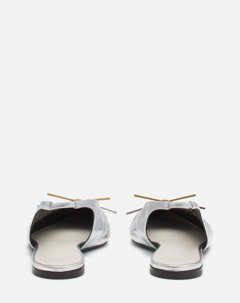 LANVIN BOW SLINGBACK IN METALLIC LEATHER 4