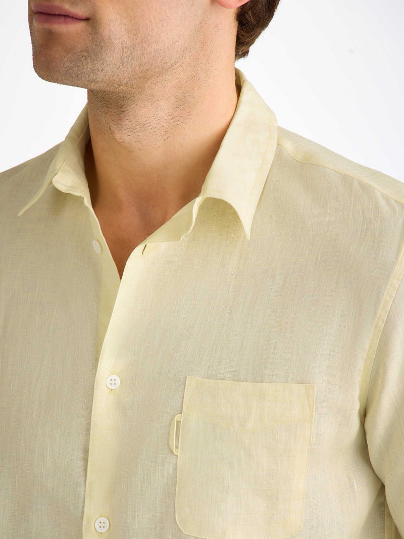 Men's Shirt Monaco Linen Buttermilk - 5