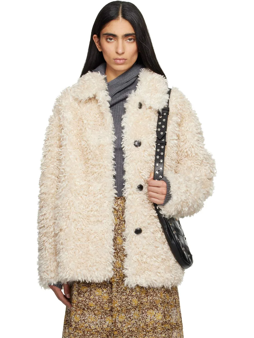 Beige Tarvey Faux-Fur Jacket - 1