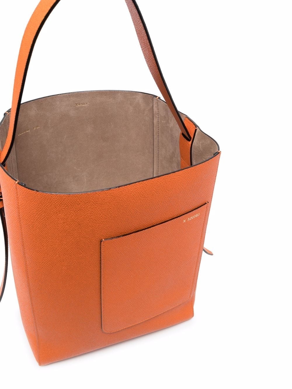 open-top leather shoulder bag - 5