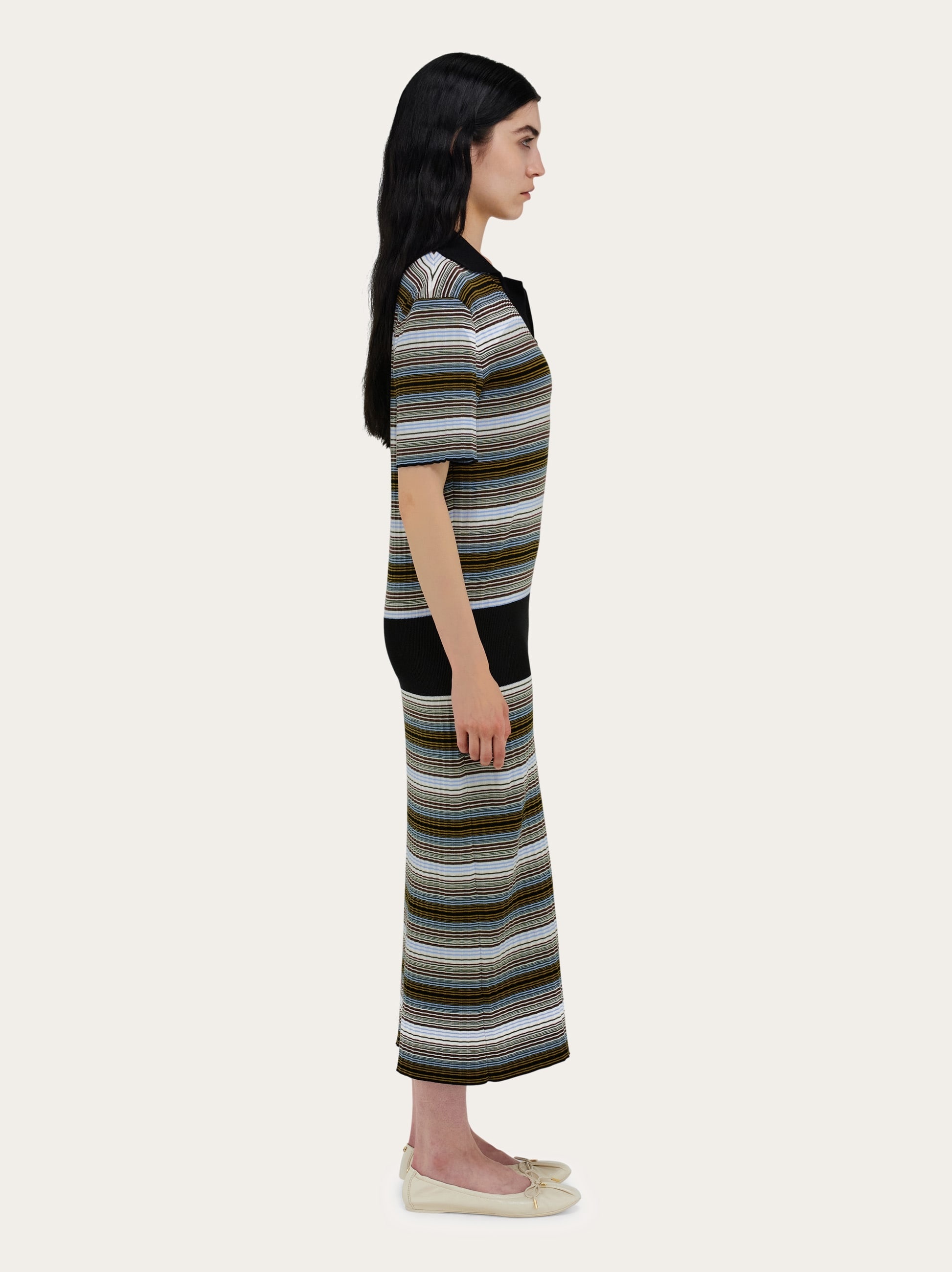 Knitted striped dress - 3
