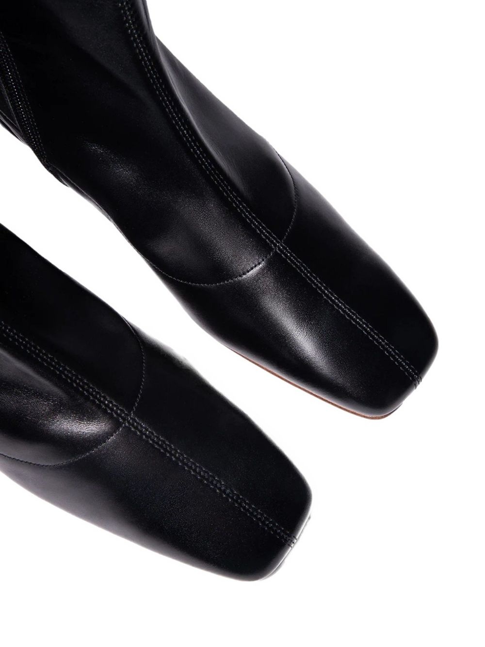square-toe leather boots - 3