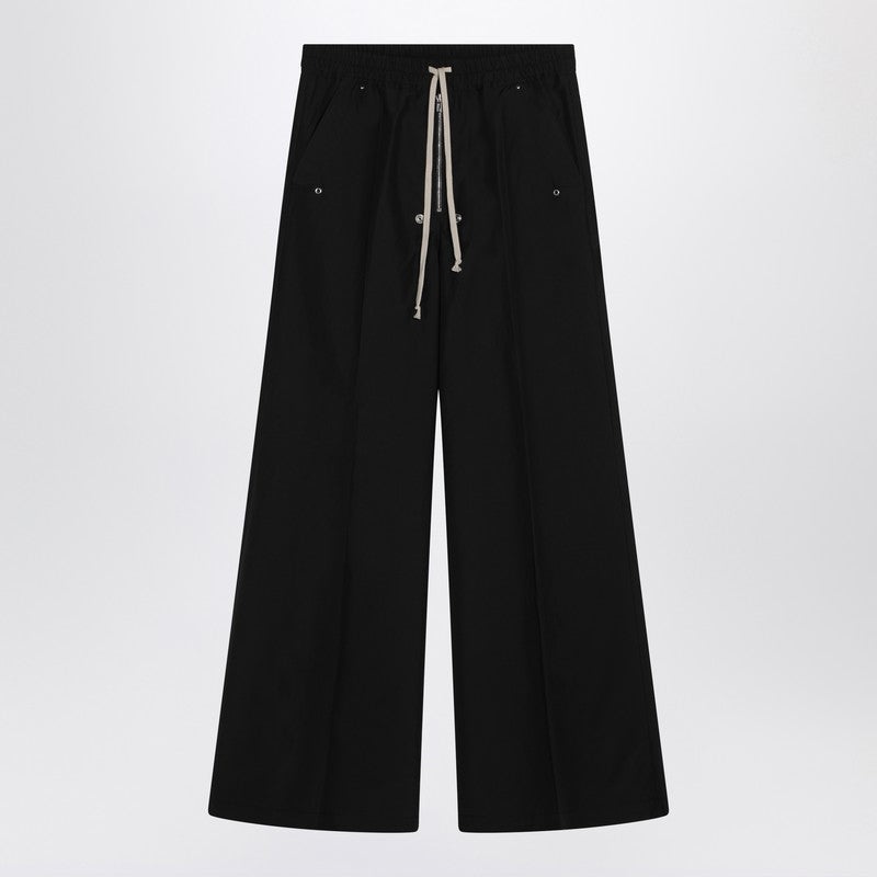 Moncler + Rick Owens - Moncler + Rick Owens Wide Bela trousers in black cotton poplin - 1