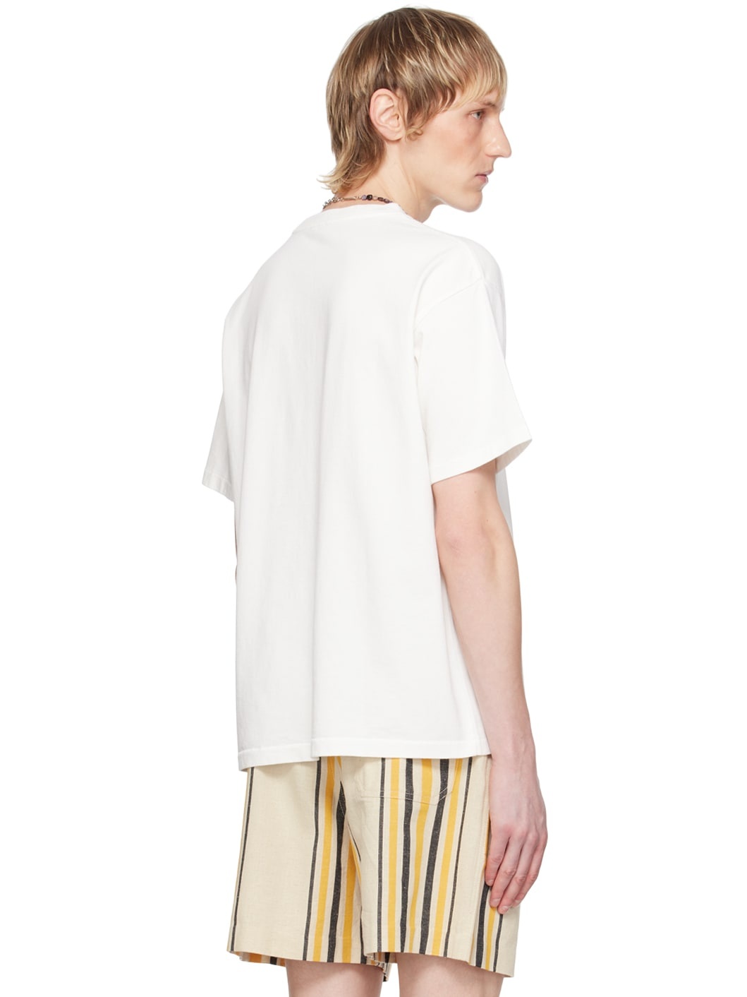 White Embroidered Bouquet Pocket T-Shirt - 3