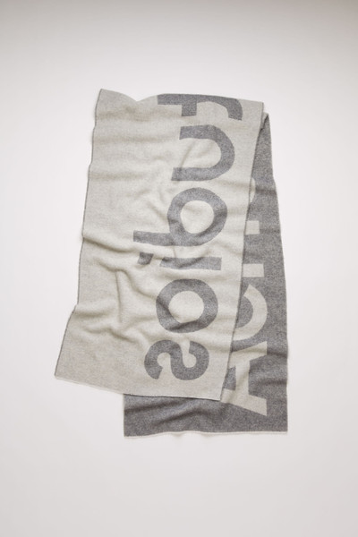 Acne Studios Logo-jacquard scarf grey outlook