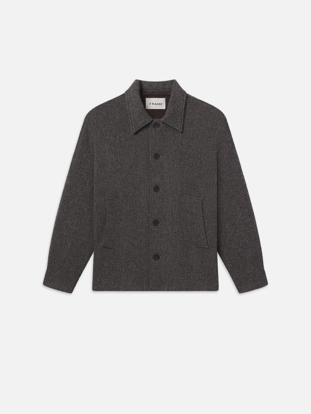 Tweed Shirt Jacket in Heather Brown - 1