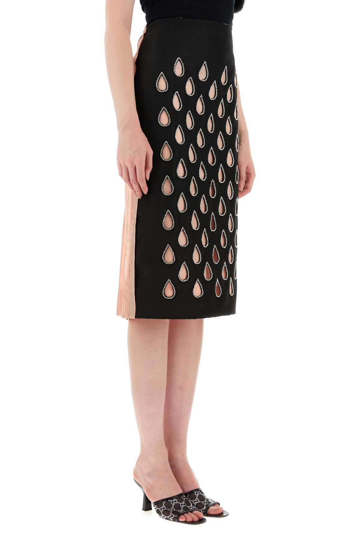 Gucci Women Two-Tone Silk Skirt - 3