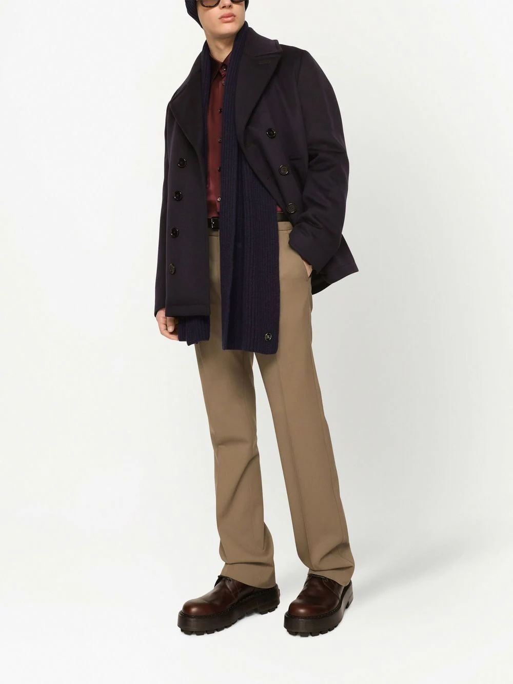 double-breasted cashmere peacoat - 2