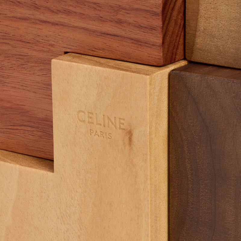 Puzzle cube in wood and natural calfskin case 4