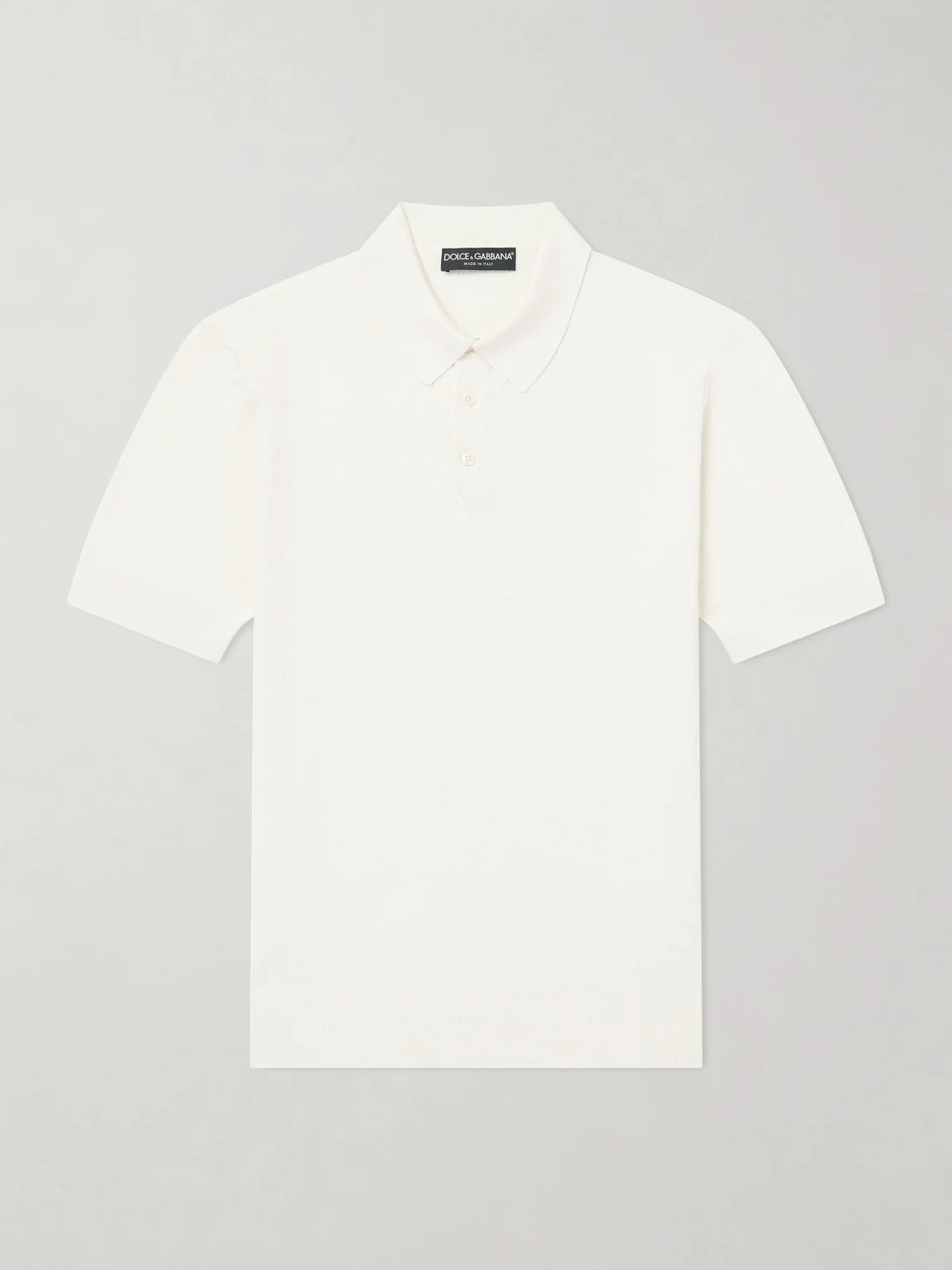 Logo-Embroidered Knitted Silk Polo Shirt - 1
