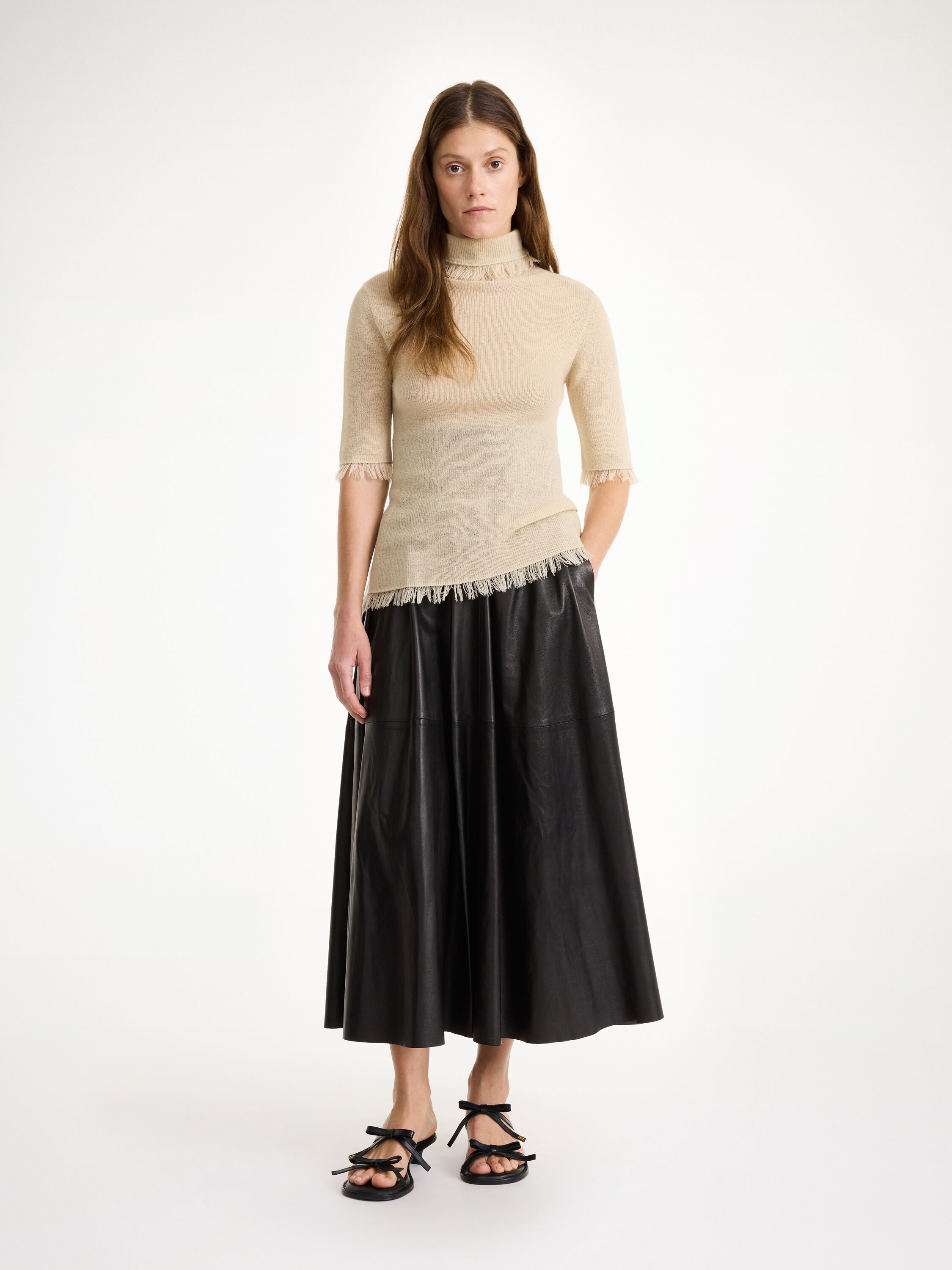Mivilo midi leather skirt - 2