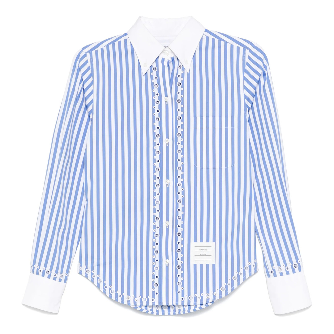 Awning Striped Poplin Classic Long Sleeve Shirt Women - 6
