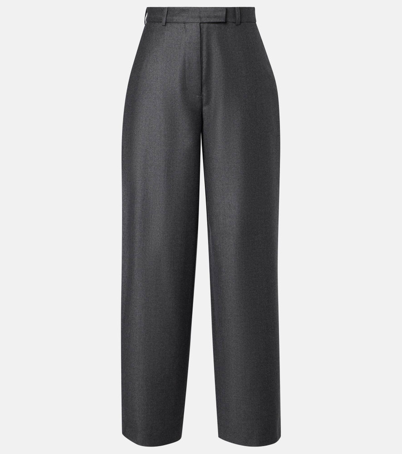 Virgin wool flannel wide-leg pants 1