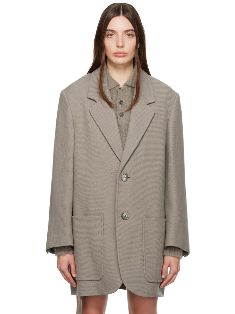 Taupe Two-Button Blazer - 1
