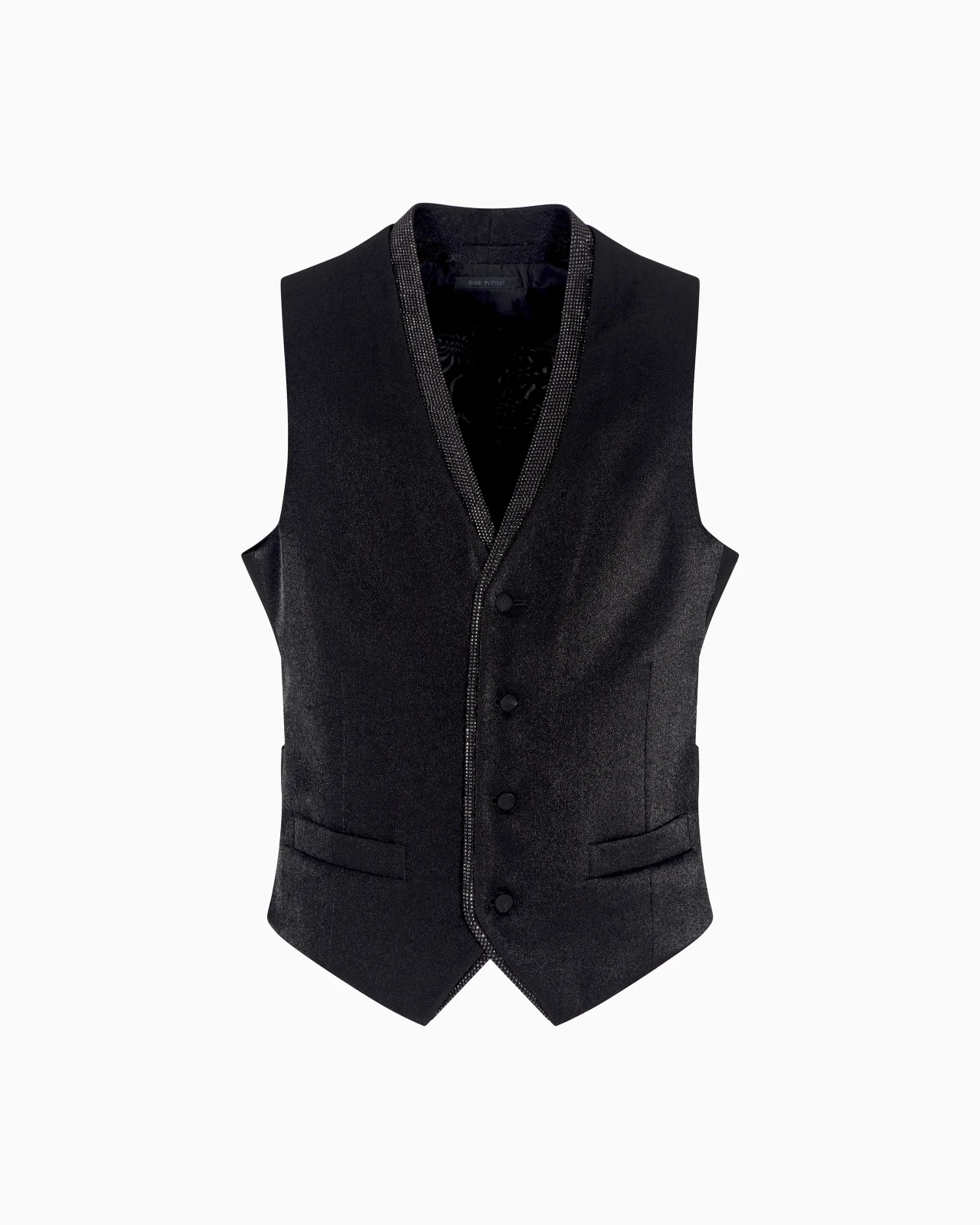 SINGLE-BREASTED WAISTCOAT IN A VISCOSE BLEND WITH RHINESTONES - 1