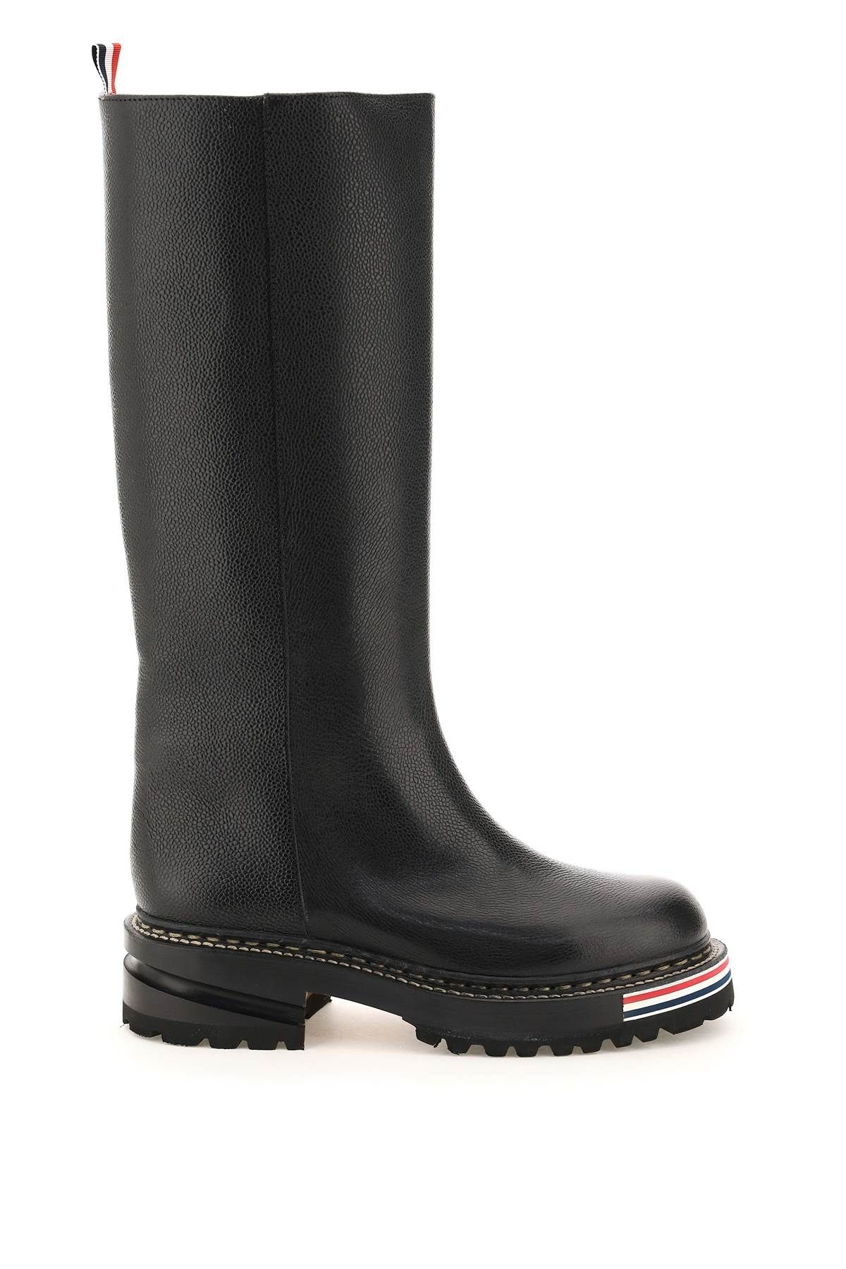 TUBULAR BOOTS IN PEBBLE GRAIN LEATHER - 1