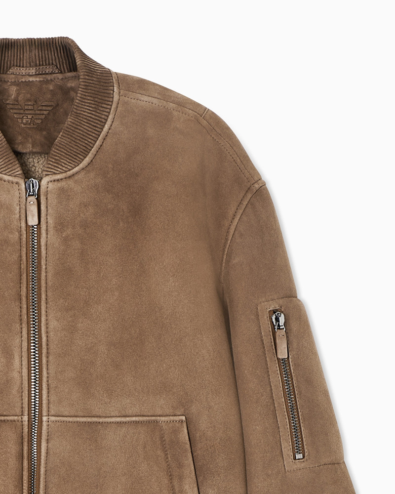 EMPORIO ARMANI ICON MERINO LAMB SUEDE SHEARLING BLOUSON outlook