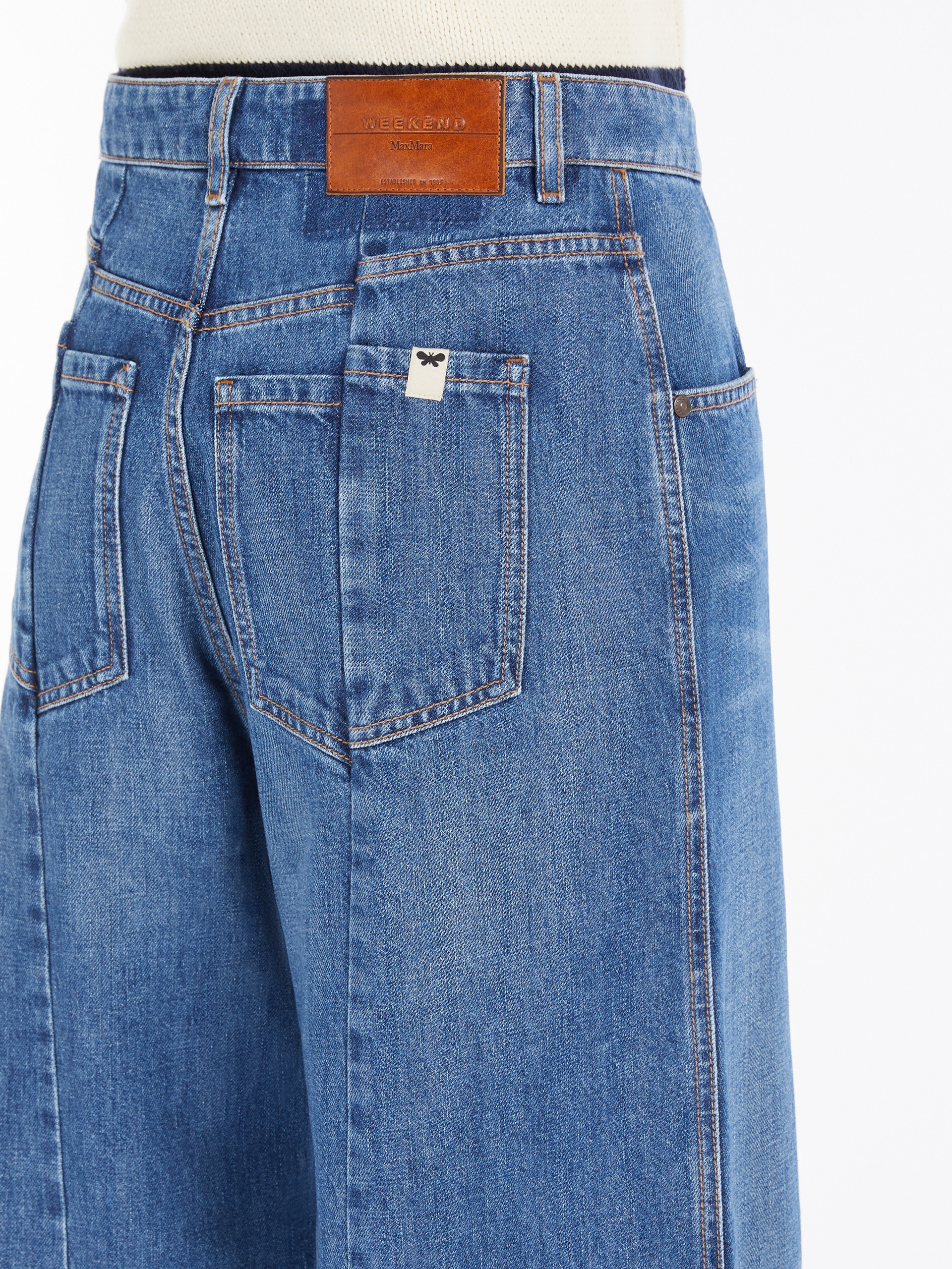 AGENDA Cotton denim wide jeans - 5
