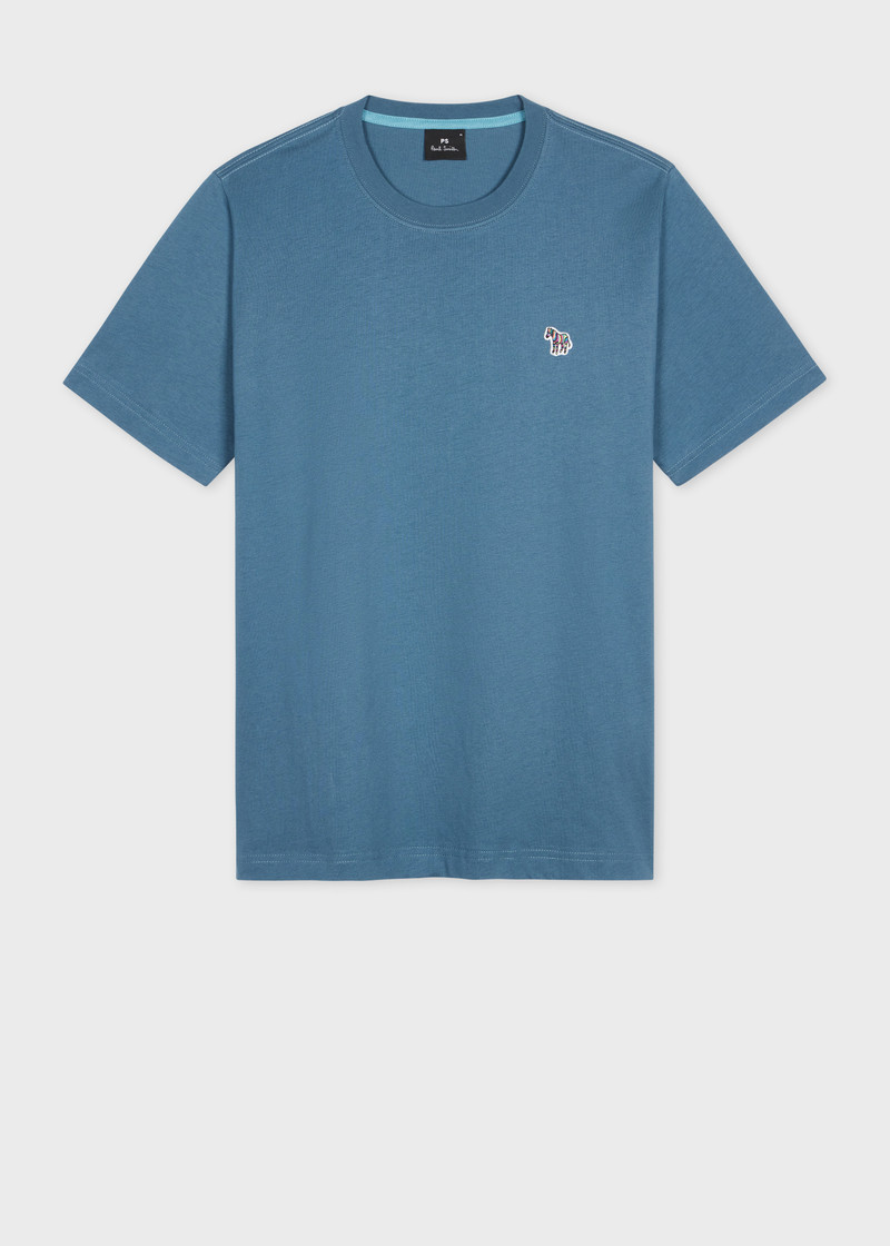 Slate Blue Organic Cotton Zebra Logo T-Shirt 1