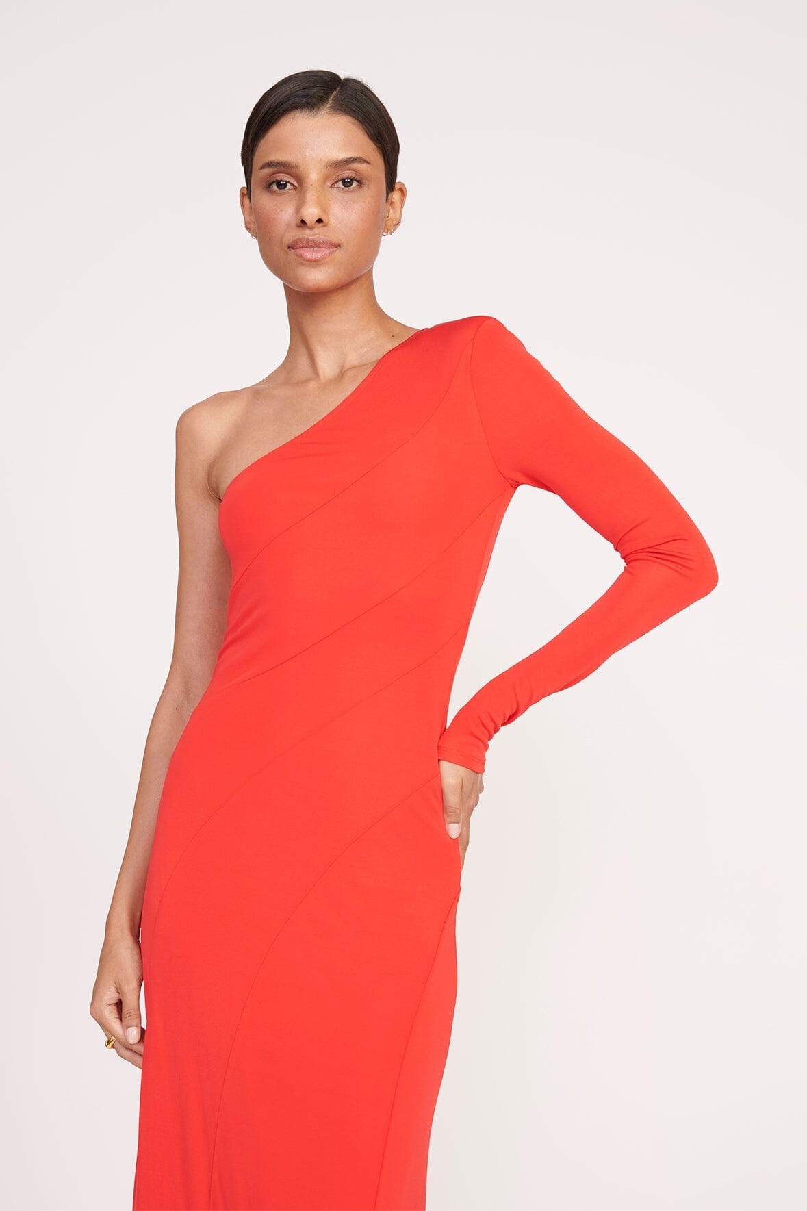 STAUD SERENA DRESS RED ROSE - 3