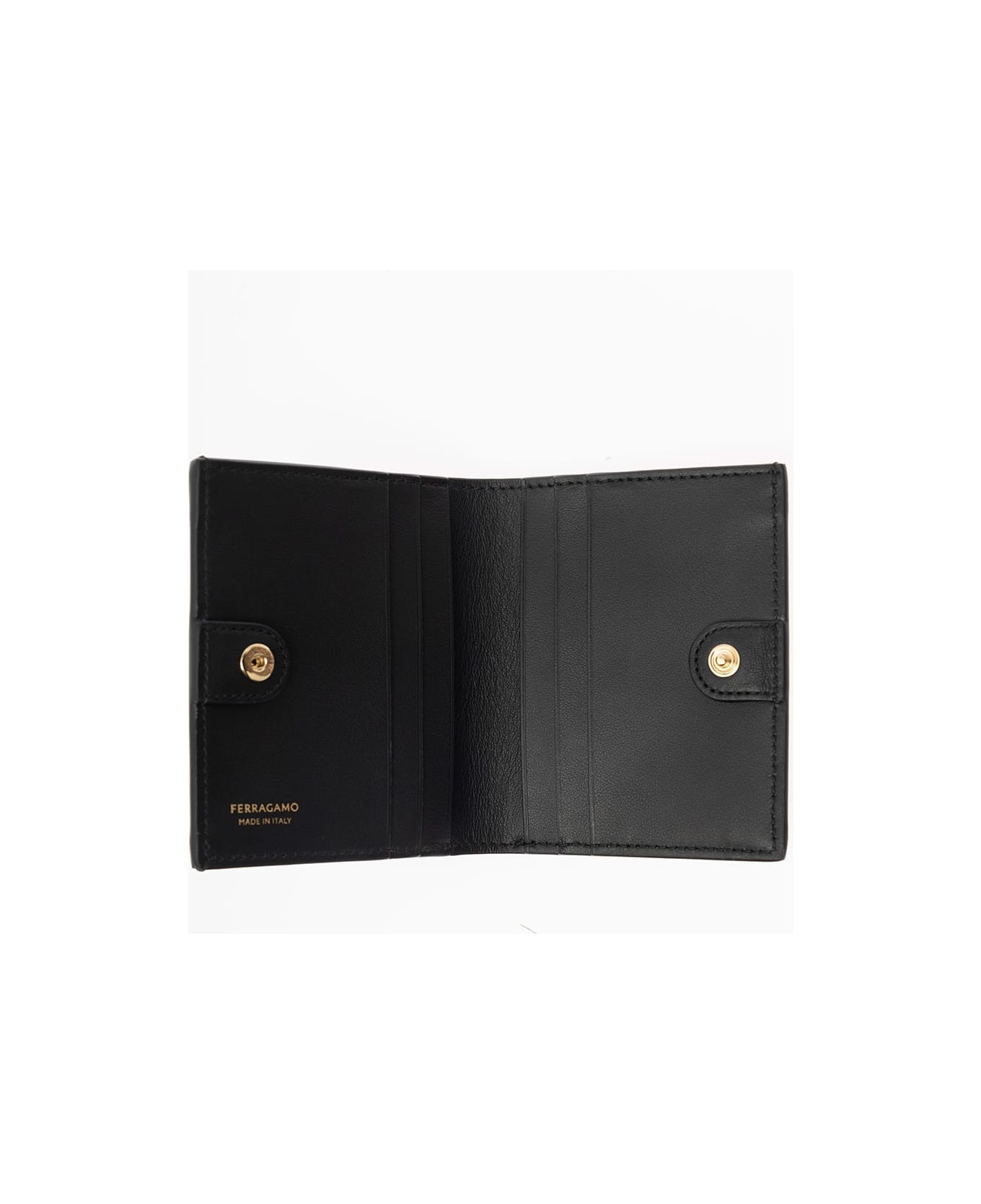 'wanda' Black Wallet With Gancini Closure In Patent Leather Woman - 3