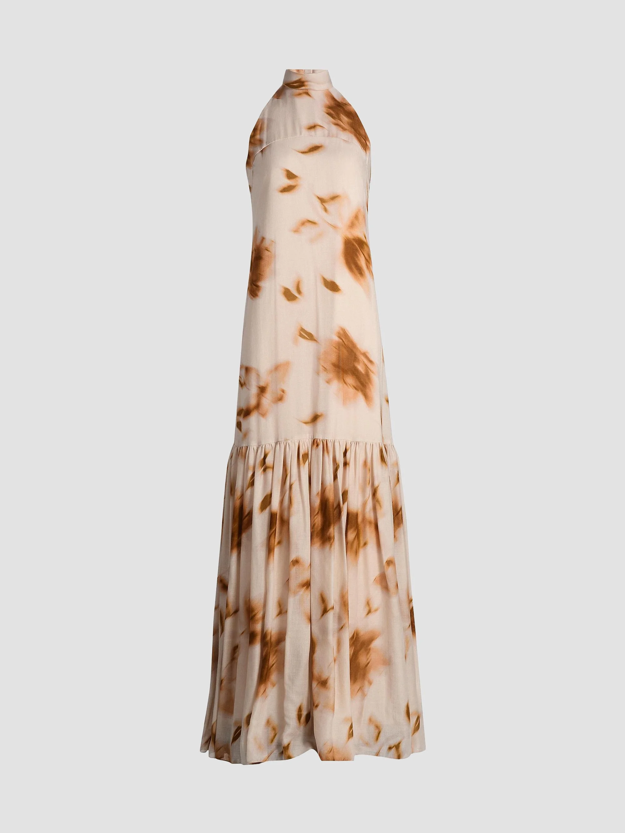 Women's Printed Dropped-Waist Maxi Dress - Gold Multi - 1