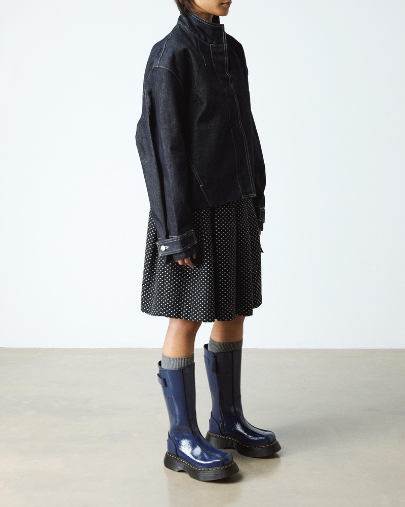 Dr. Martens BUZZ HI Tall Distressed Patent Leather Boots outlook